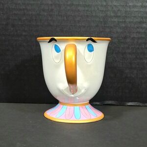 Disney Parks CHIP Mug Beauty and the Beast Coffee Tea Cup 10oz Figural Gold
